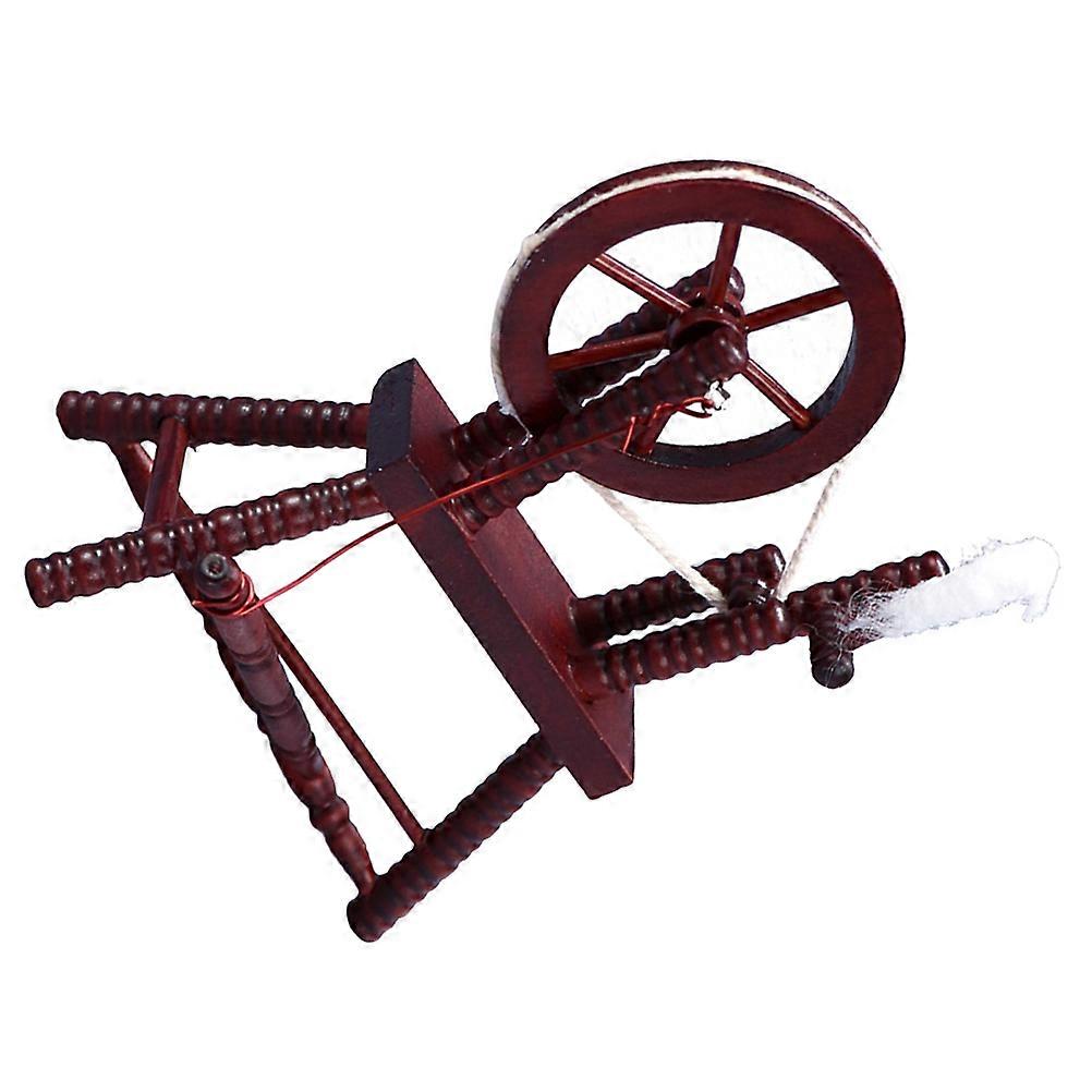 Old-Style Miniature Furniture Model Wooden Hand Reeling Machine For Micro Landscape 8.8X7Cm Professional 1Pack