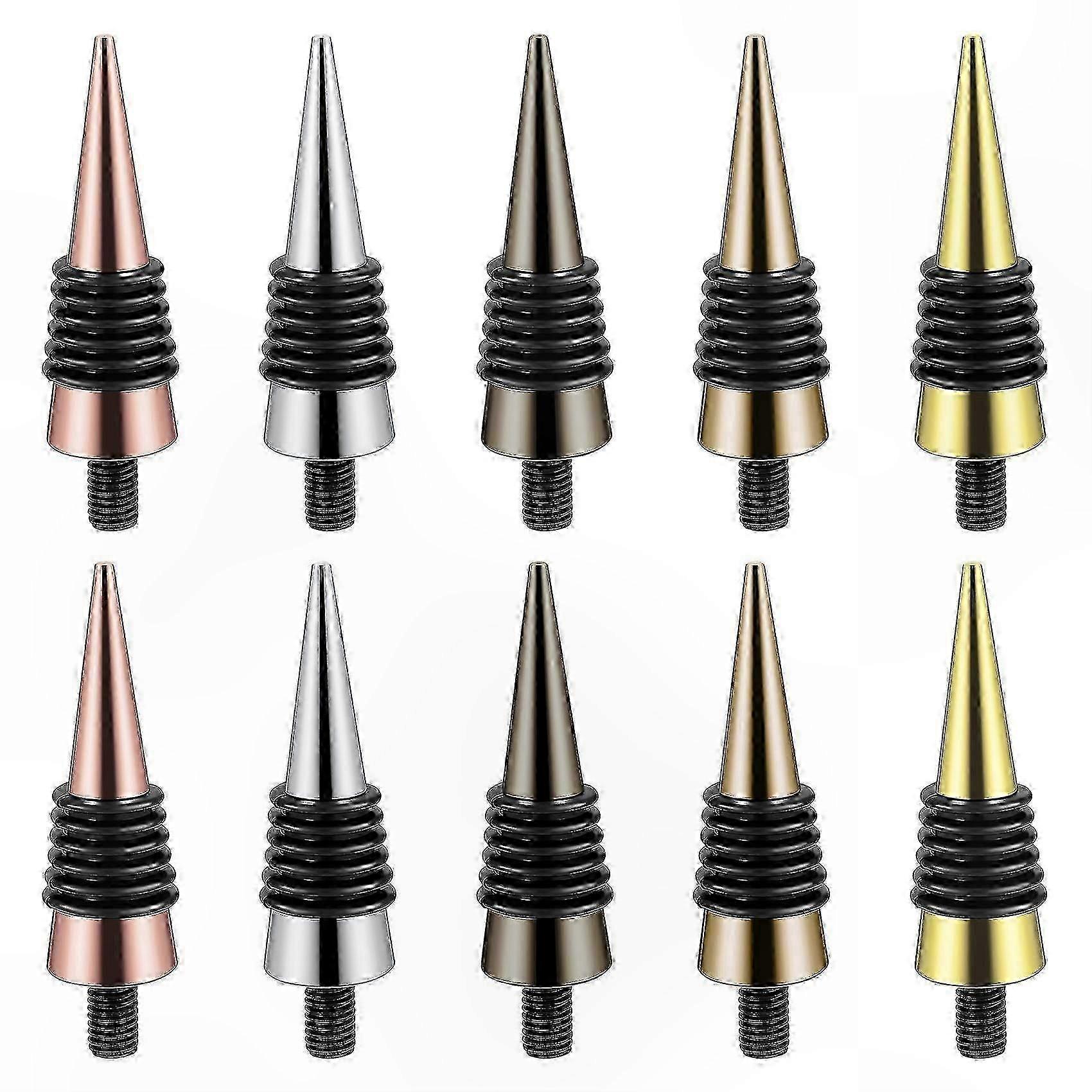 10-Pack Metal Wine Stopper Inserts with Threaded Post for Woodworking Projects Hardware Set