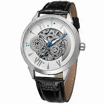 Forsining Automatic Mechanical Men's Watch Multi Function Male Wristwatch (White)