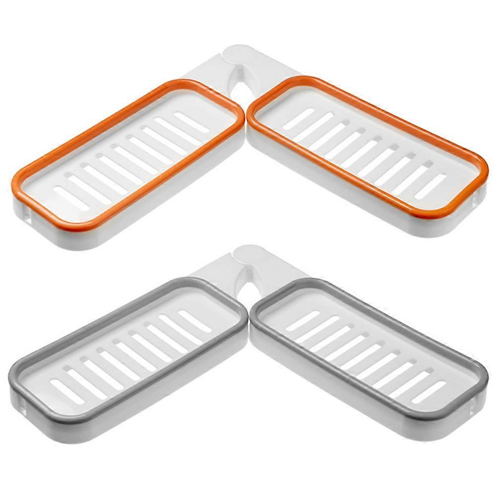 Bathroom Storage Shelves 2Pcs Rectangular Shape Wall-mounted Solutions Assorted Color Functional Design For Easy Organization