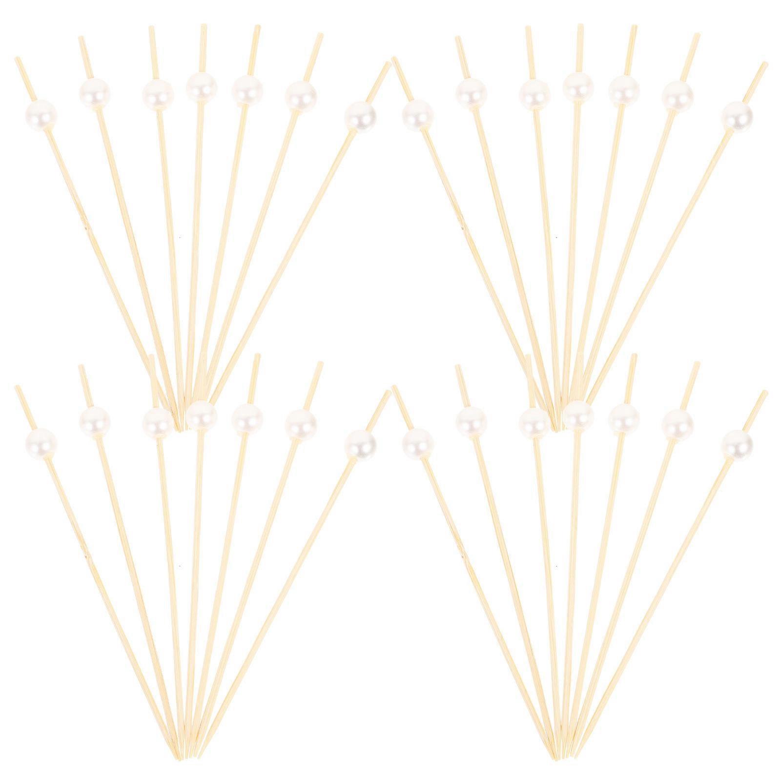 White Fruit Picks for Decor Simple Elegant Design with Synthetic Material Perfect for Parties and Snacks