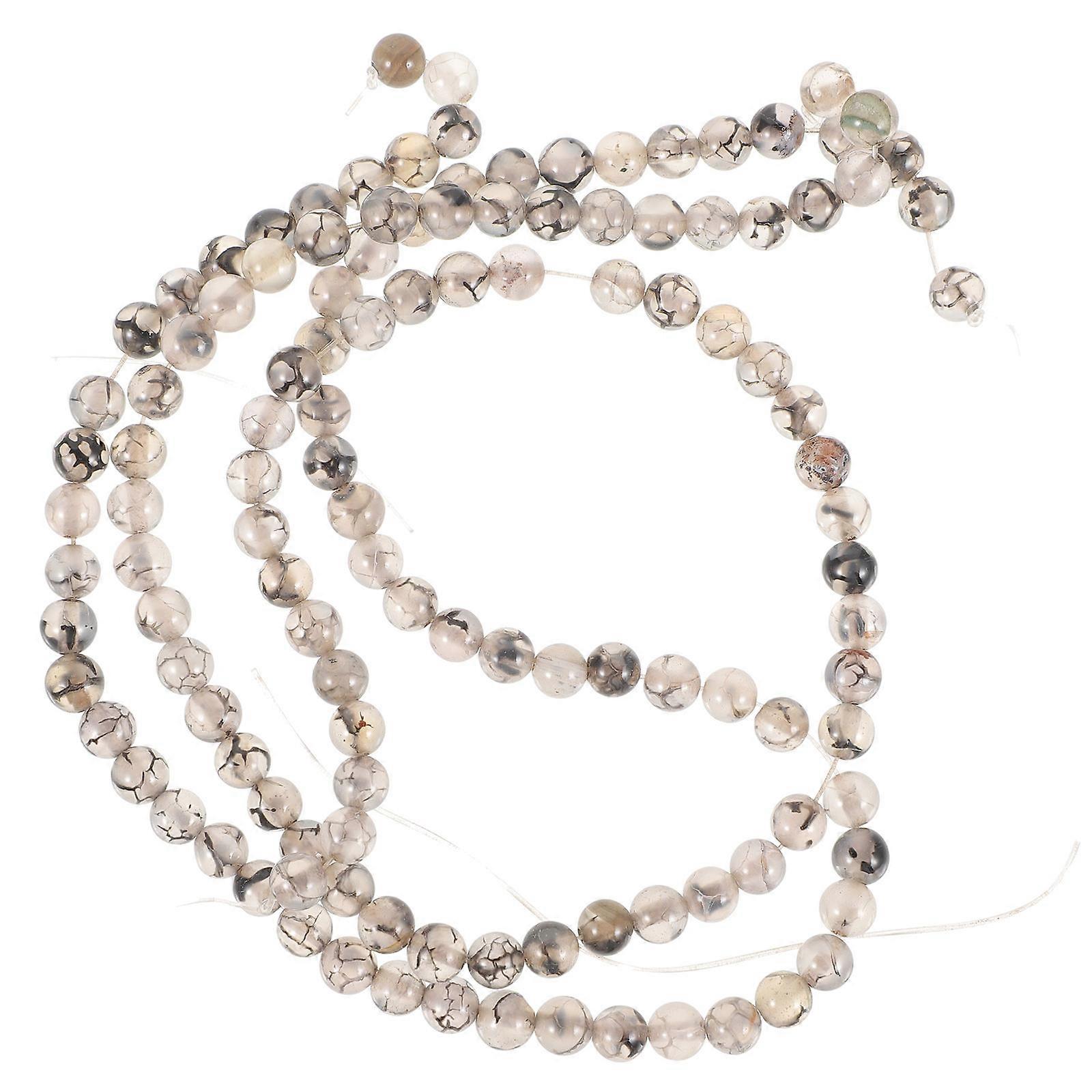 Agate Loose Beads Decorative Jewelry Spacer Beads For Craft Enthusiasts Multi Color Round 2Pack