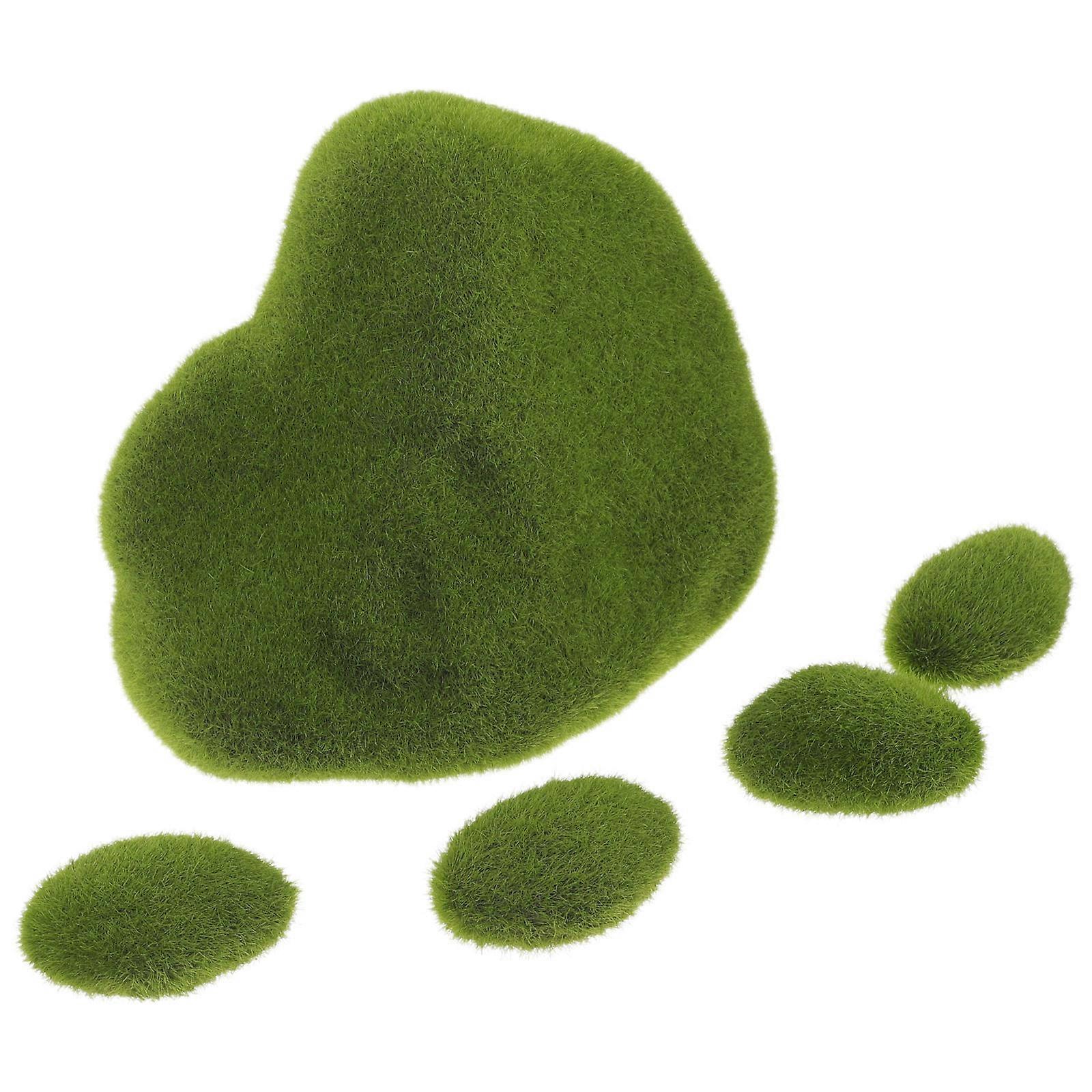 Realistic Green Artificial Moss Rock for Garden Decor Foam Made and Practical 3.5 x 2.8 x 2.8 Inches