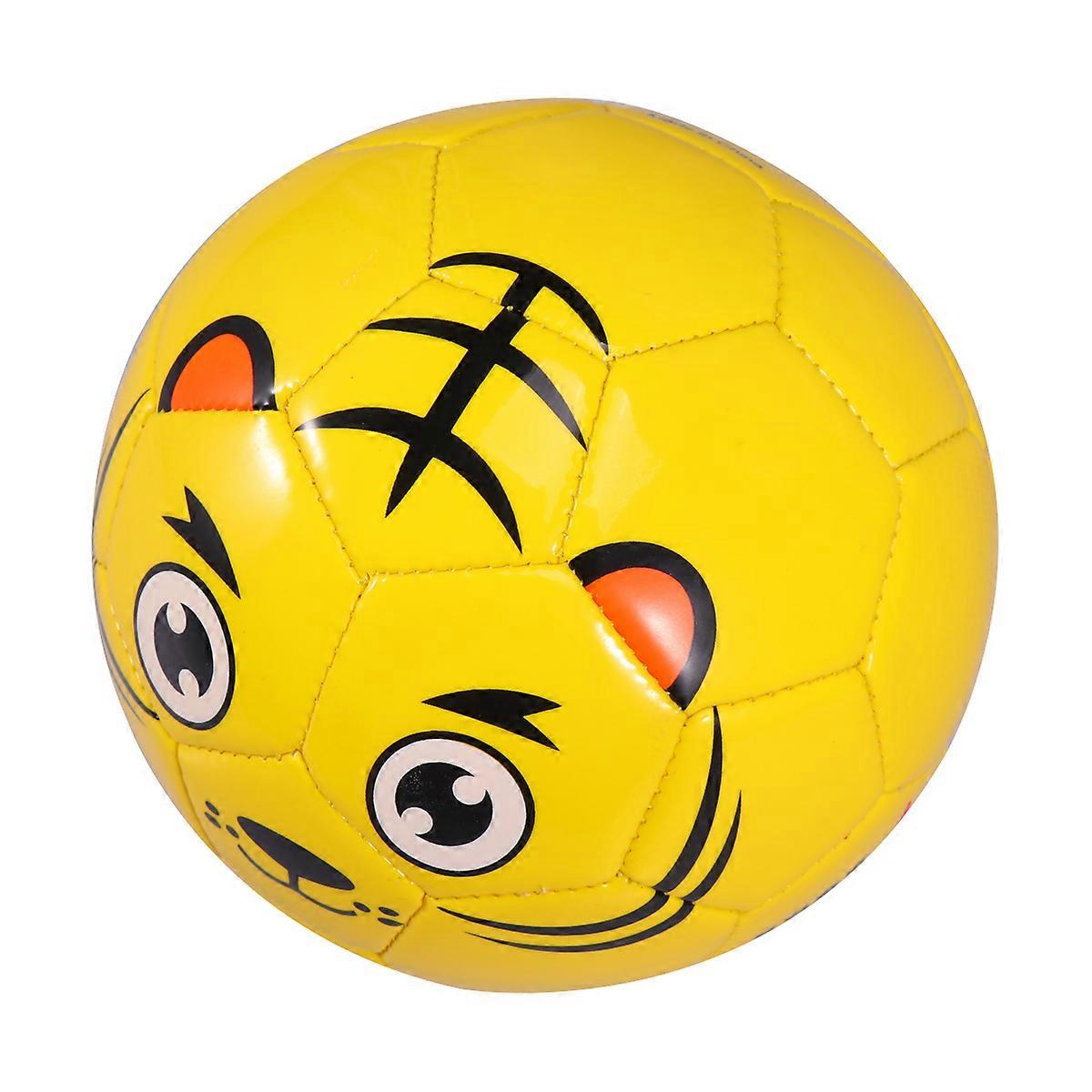 Round PVC Small Football For Kids Designed For Outdoor Activities 12X12X12CM Inflatable Yellow 1PC