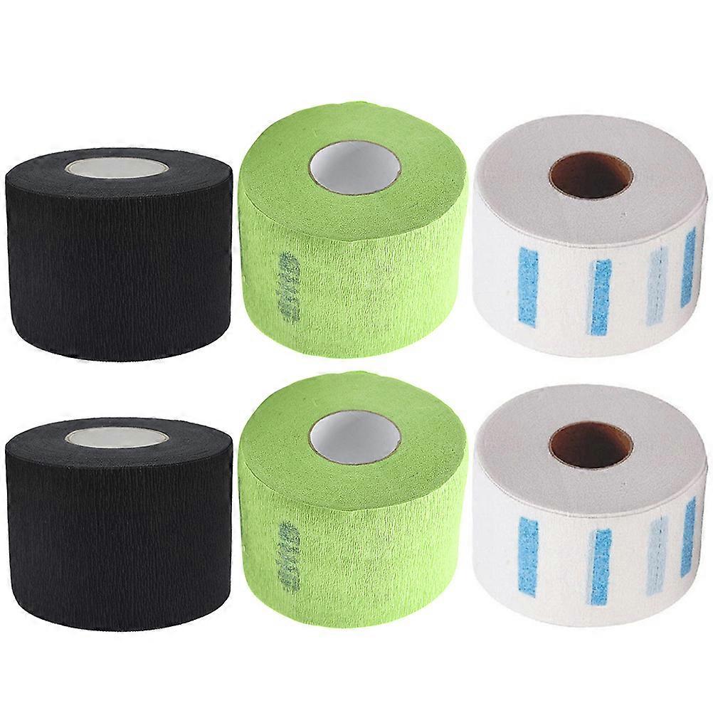Barber Neck Strip Wrap for Haircutting Assorted Color Disposable Paper 6 Rolls