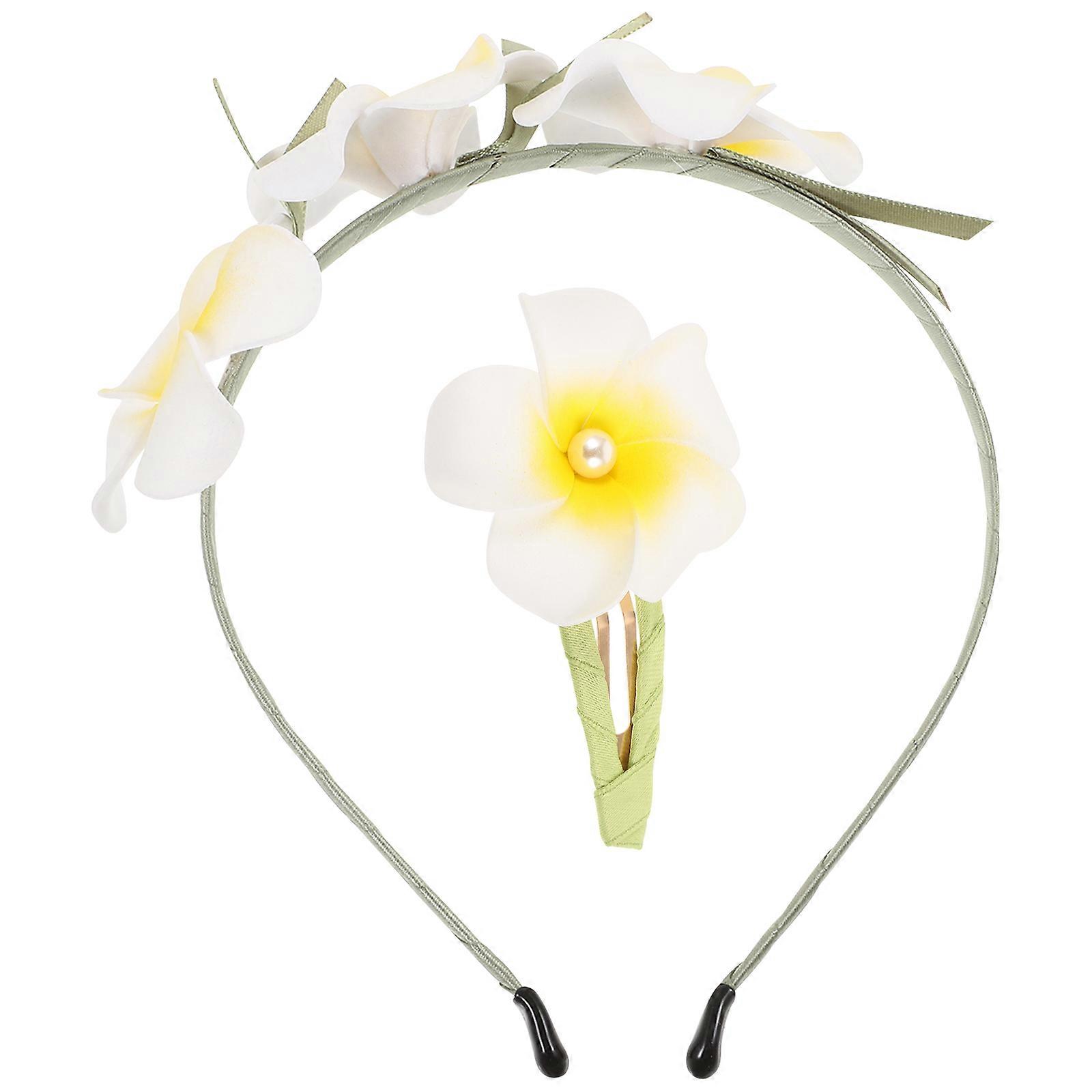 Plumeria Hair Flower Barrette Set For Friends And Family Perfect For Festivals And Celebrations With Multi Color And Simple Design 1 Set