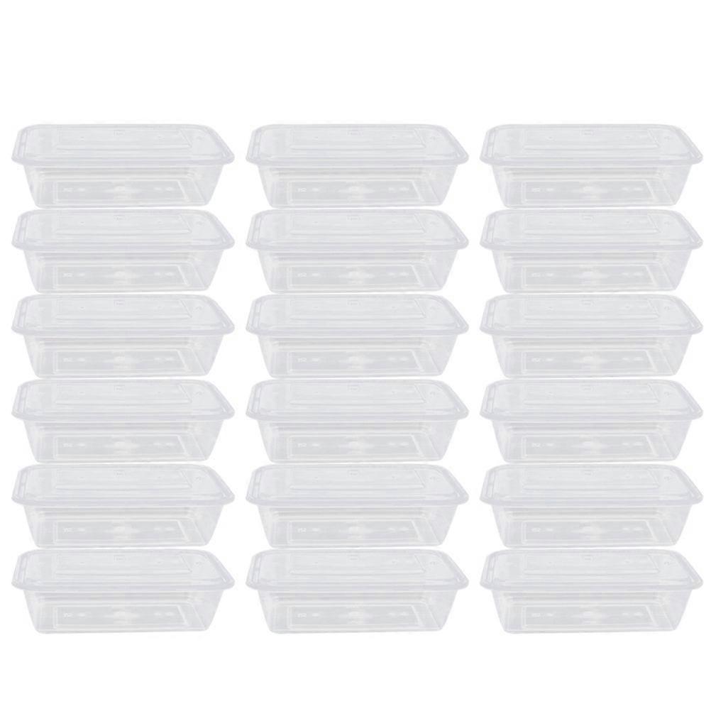 50 قطعة شفافة الفاكهة تنفيذ مربع المتاح سلطة وجبة حاويات تخزين المواد الغذائية اخراج مربع التعبئة (500ml)