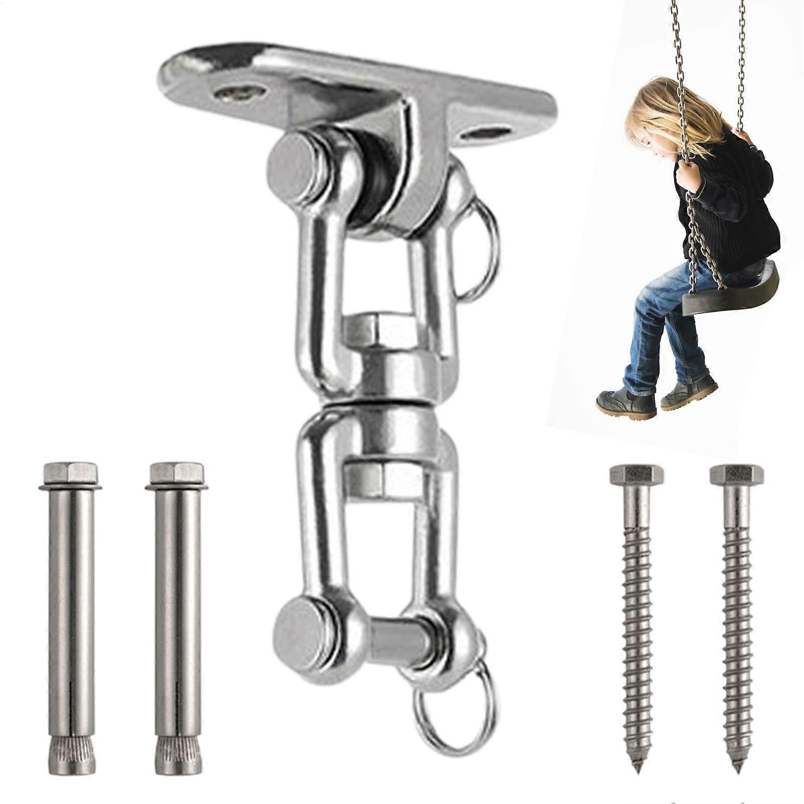 Swing brackets – stainless steel 304 screw hooks for heavy loads – 360° swivel brackets for bedroom, terrace, playground, style.
