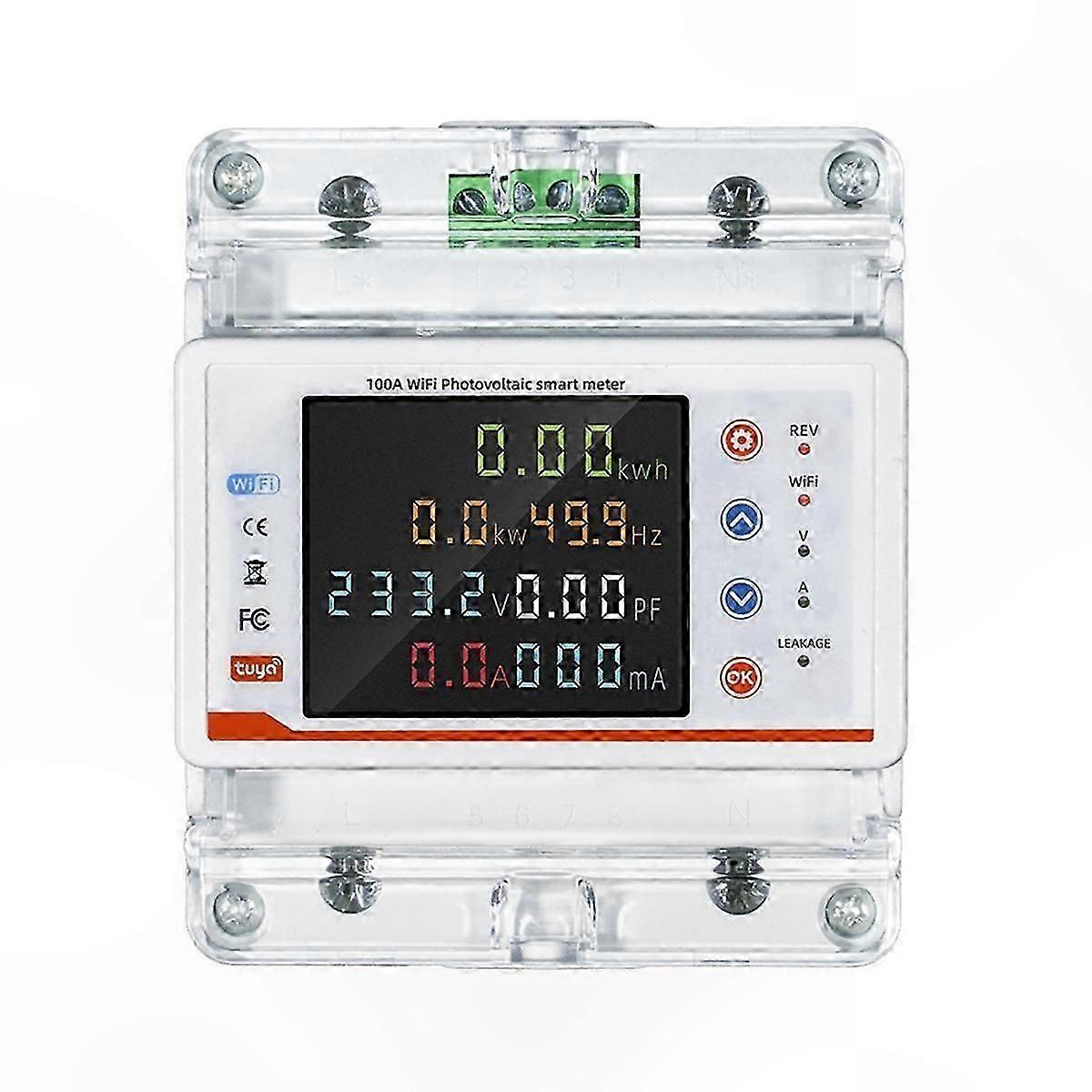 Smart WiFi Circuit Breaker, Single Phase 4P Auto-Reclosing Protector with Voltage and Current Monitoring