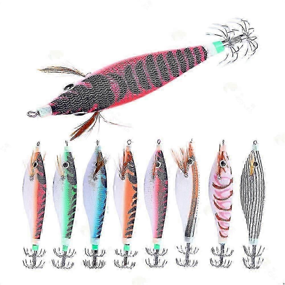 Luminous Squid Jig Fishing Lure for squid, squid, squid, Jigs, 8 pieces, 9.6 g, 10 cm Ref: 6960d