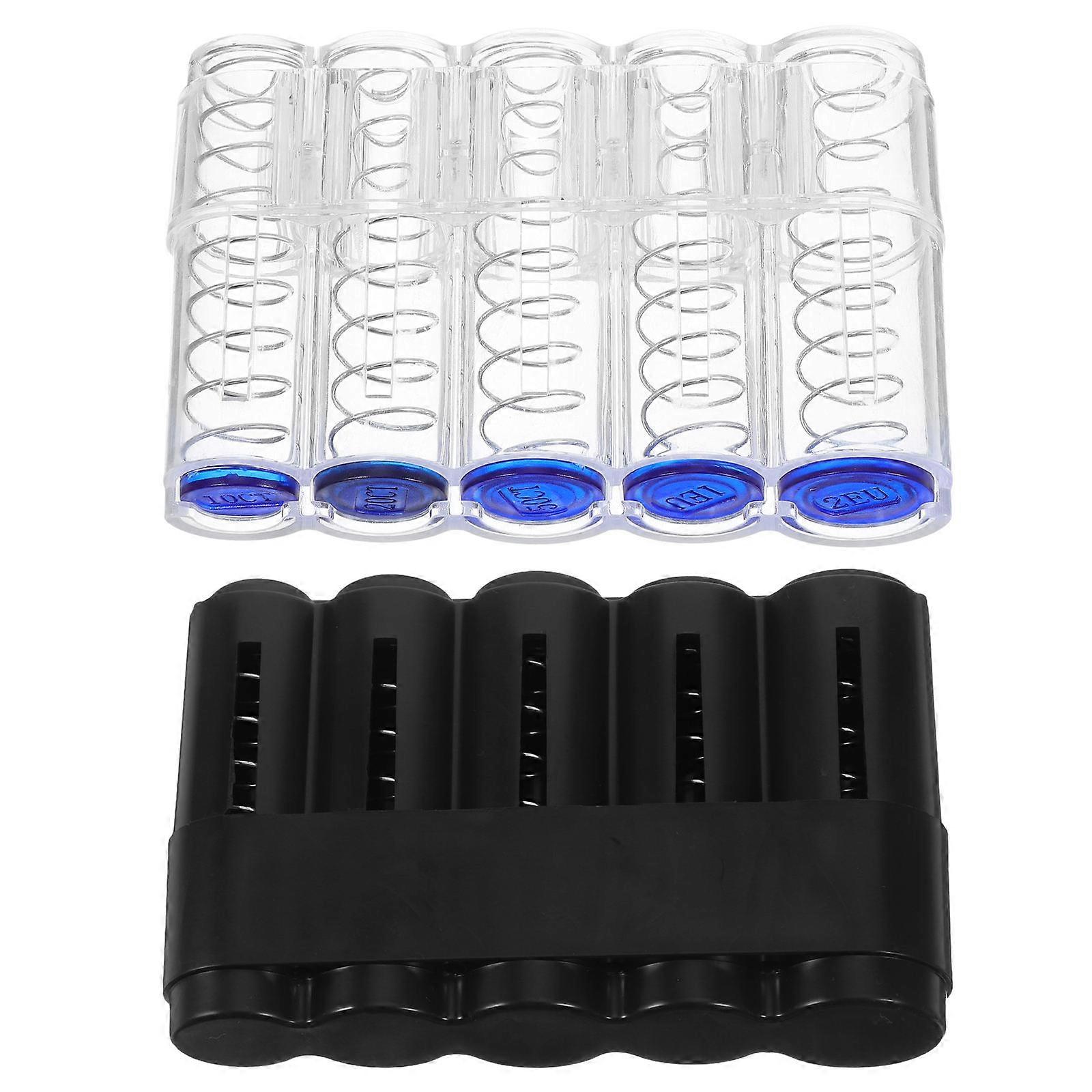 2pcs Large Capacity Coin Sorter with Spring Mechanism – Portable Organizer for Easy Classification, Collection & Home Storage
