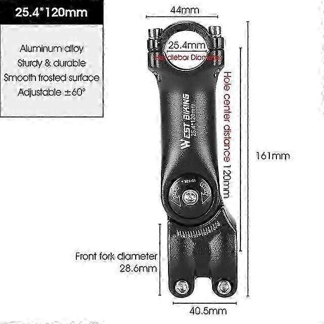 WEST BIKING Adjustable Bicycle Handlebar Stem Variable 60 Degree An...