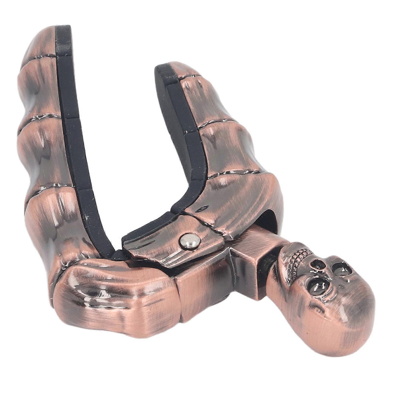 Skull Knob Locking Guitar Capo Bronze Soft Silicone Scratch-Resistant