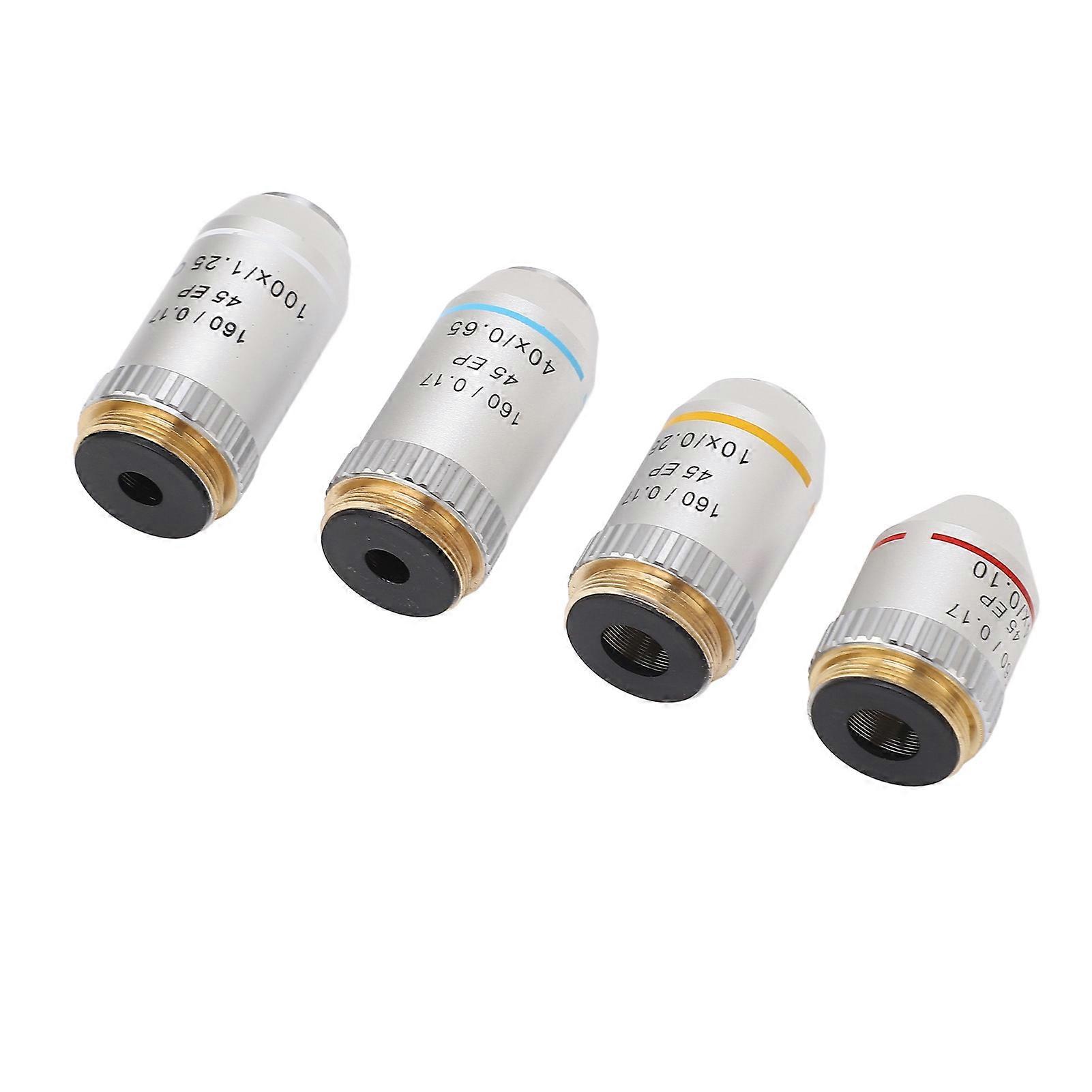 4X 10X 40X 100X Achromatic RMS 195EP Microscope Objective Lens Set