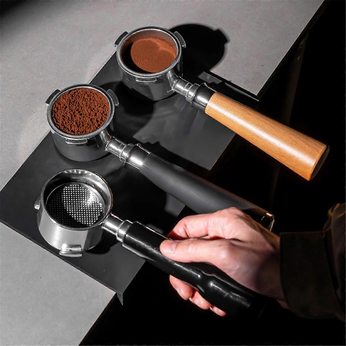 Stainless Steel 51mm Bottomless Hollow Simple Style Long Coffee Handle for Coffee Maker Detachable Design,C