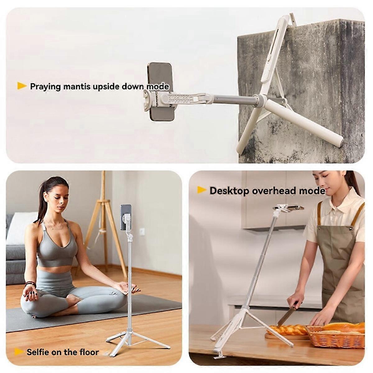 TT88 Overhead Tripod for Phone, Desktop Bracket with Magnetic Clamp, Double Cold Shoe