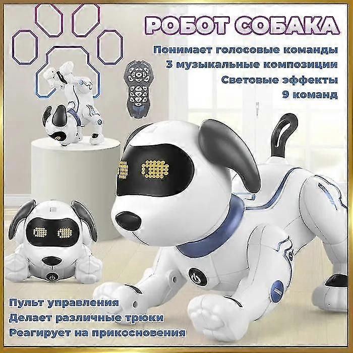 ntelligent robot dog programming stunt simulation can bark and walk children remote control electric