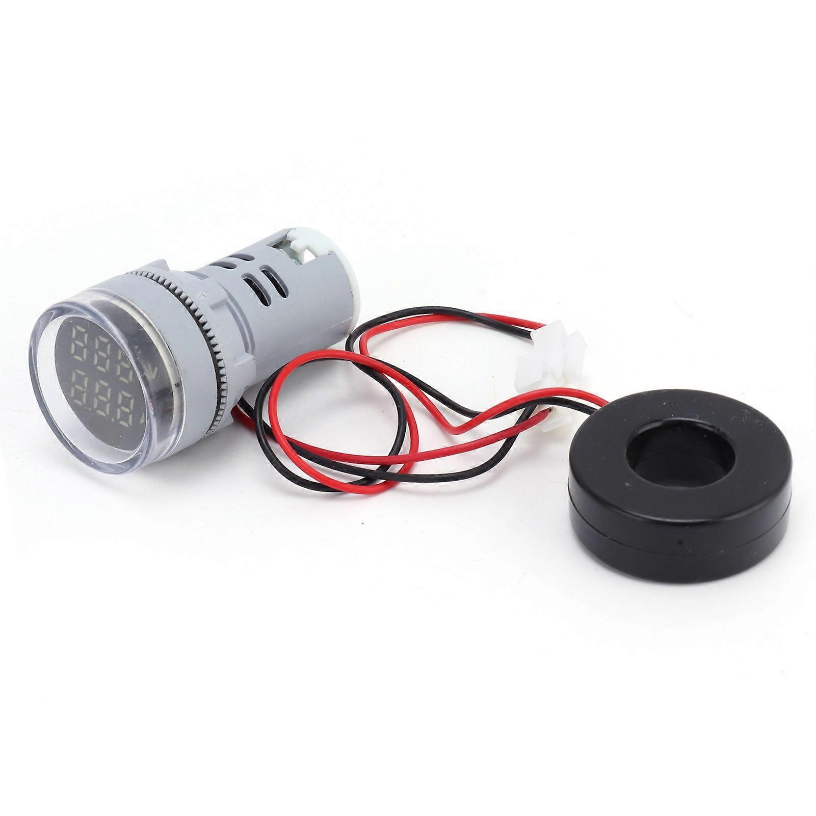 Current Signal Indicator Universal 2‑Display Round Lamp Light 60~500V AC AD16-22DVAWhite 