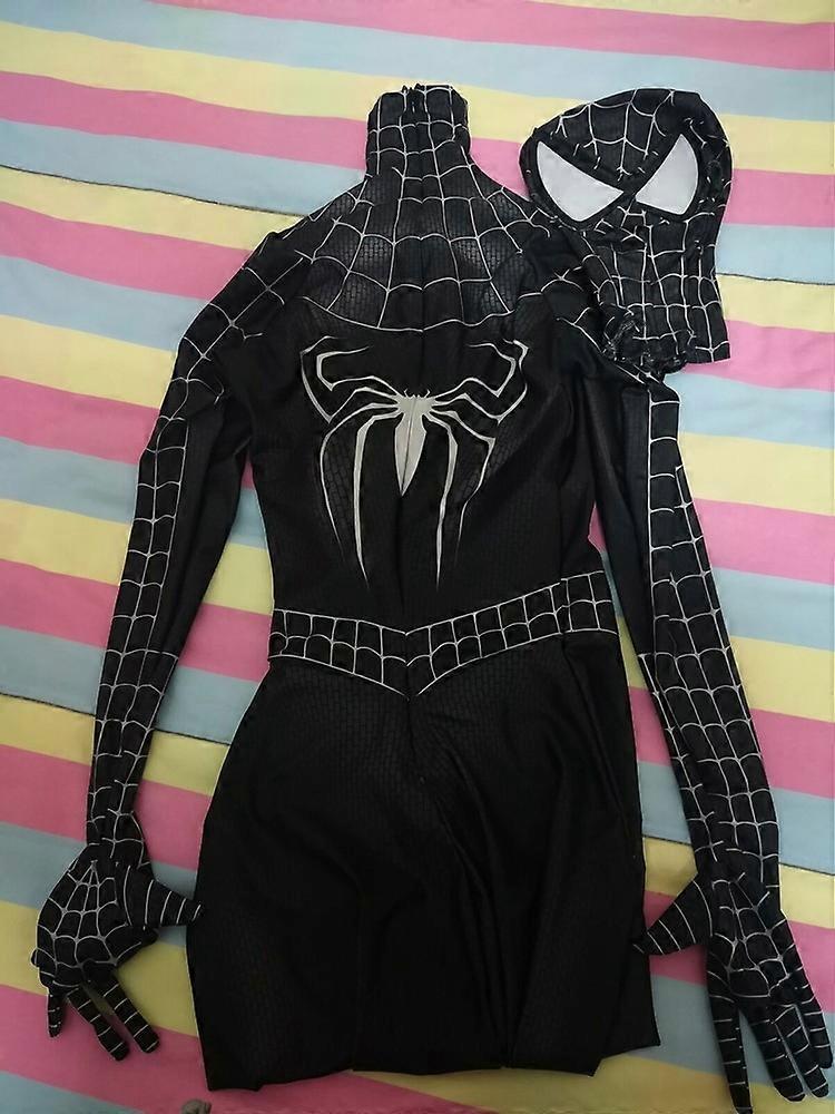 Black Amazing Spider-Man Jumpsuit Venom Suit Cosplay Costume Halloween Adult Children