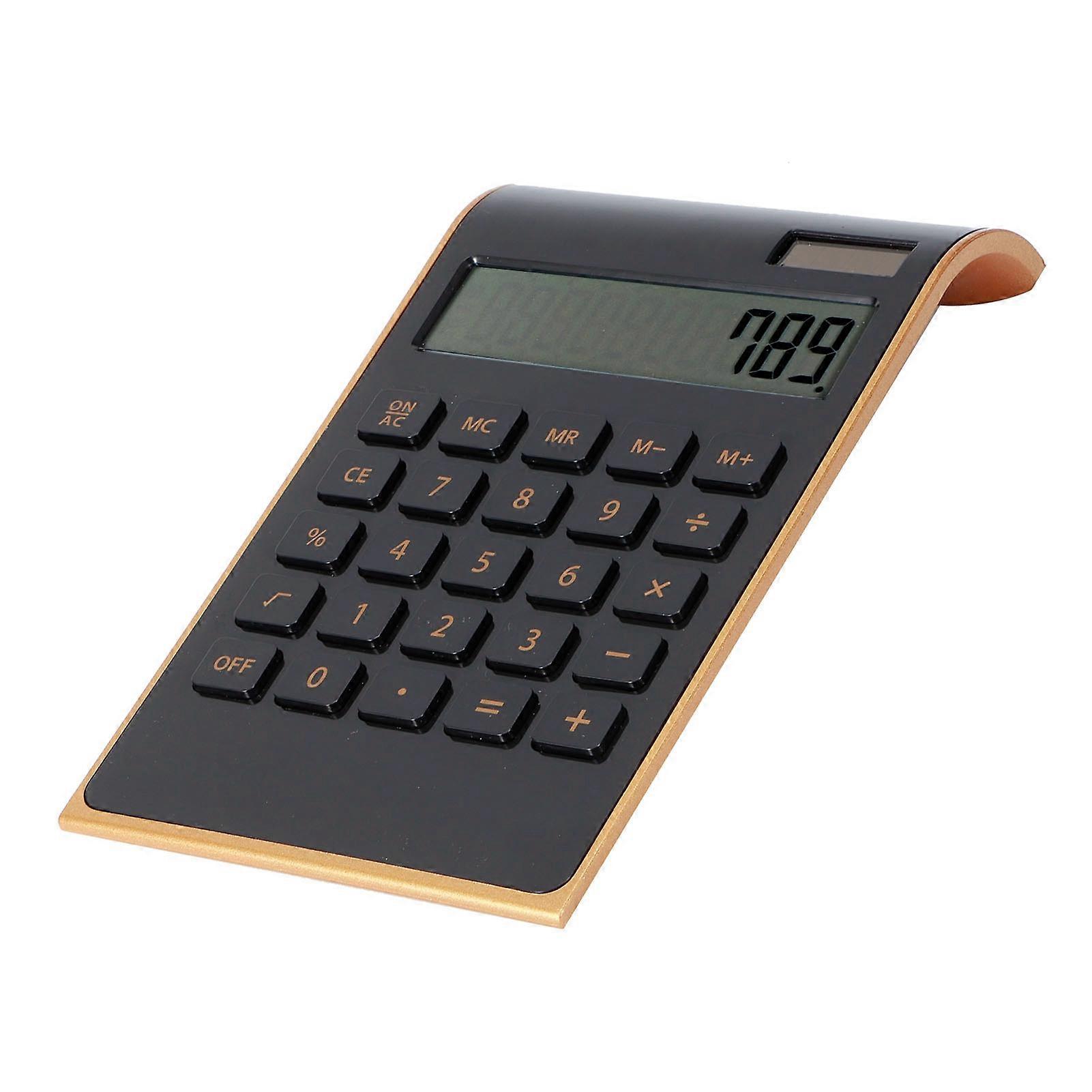 Portable 10 Digits Calculator Ultra Thin Solar Power Calculator for Home Office Business LCD DisplayBlack