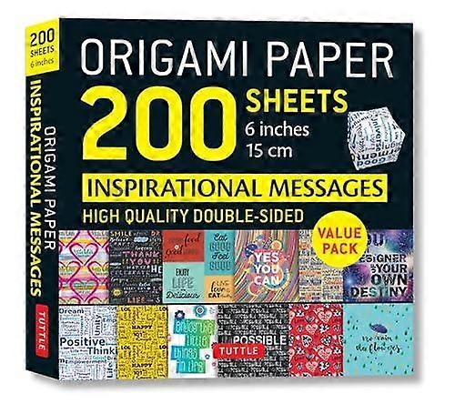 Origami Paper 200 Sheets Inspirational Messages 6quot 15 Cm Notebook  blank book Book