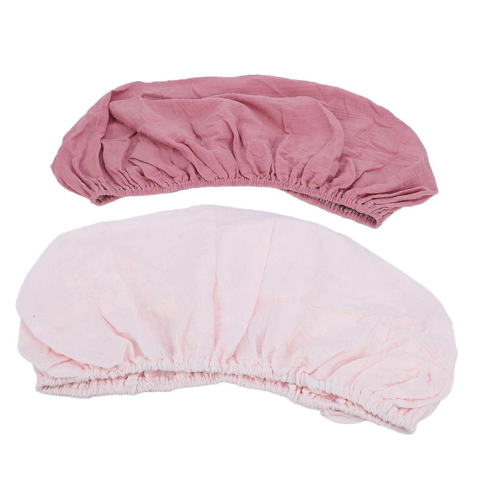 2pcs Light Pink Cotton Changing Pad Cover 82x41cm Soft Breathable