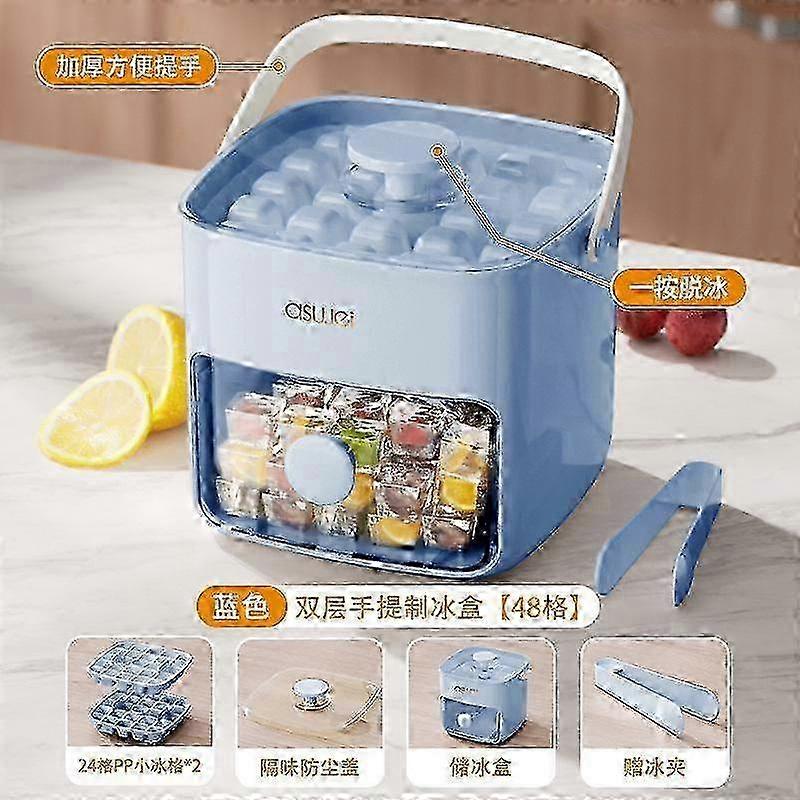 Portable Ice Maker – 48-Cube Countertop Machine w/ One-Click Release