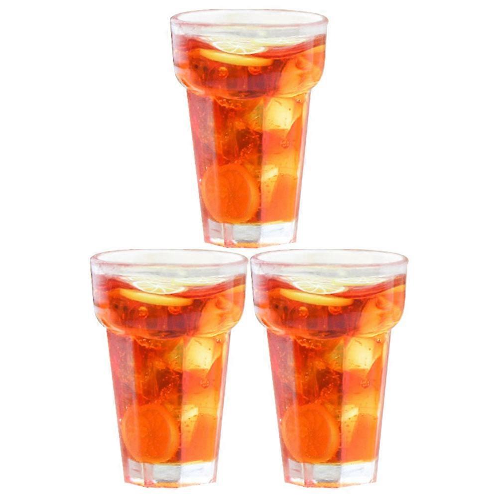 Decorative Mini Lemon Juice Drinking Models 3Pcs Orange Beverage Simulation Perfect For Hobbyists And Collectors