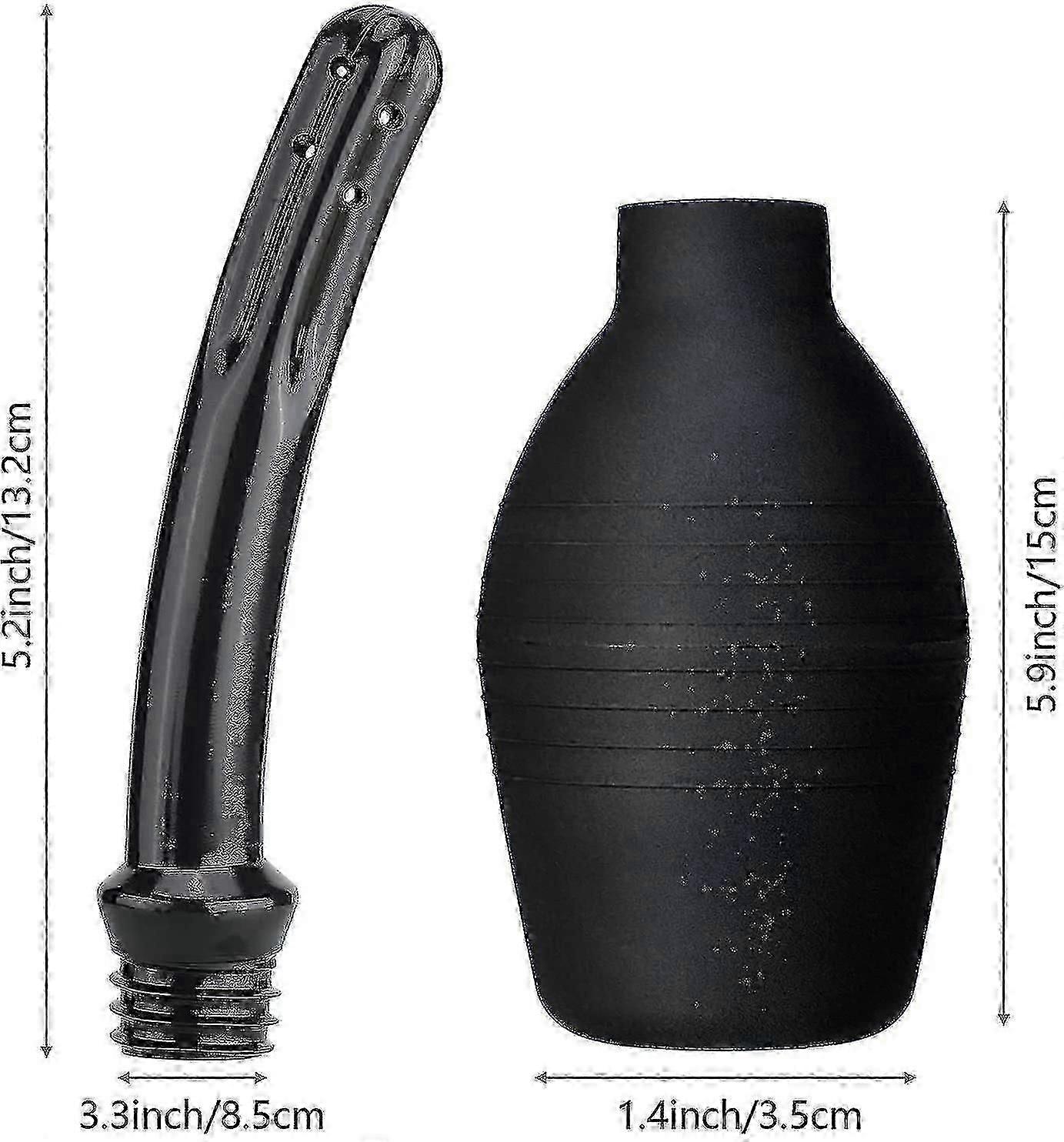 2 قطع شرجية دوش حقنة شرجية لمبة المهبل الخاص Douche Enema منظف الطبية دوش لمبة للرجال مريحة، 310 مل، أسود