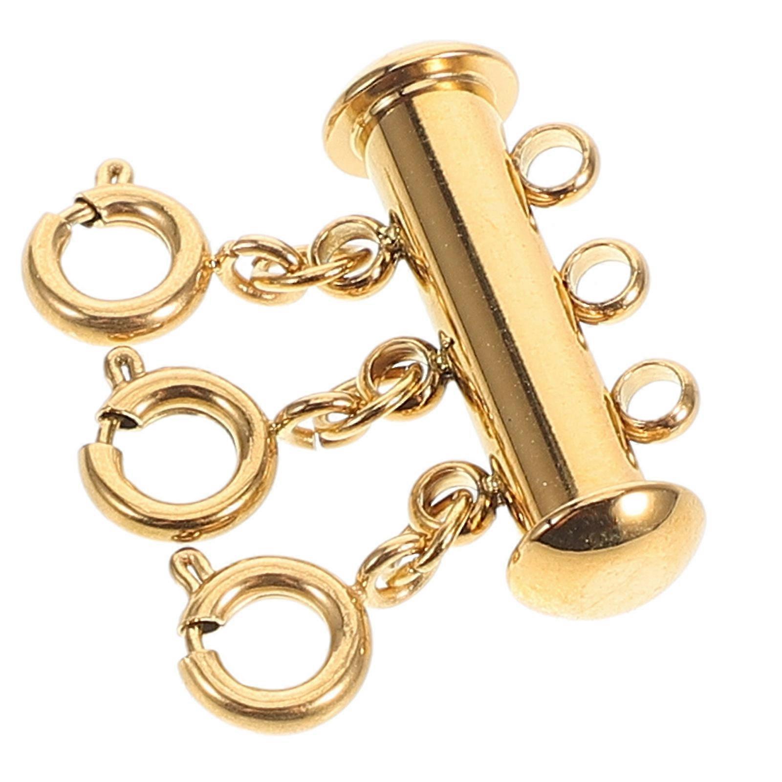 Golden Layered Necklace Clasp Connector for Layering 3Pcs Jewelry Charm