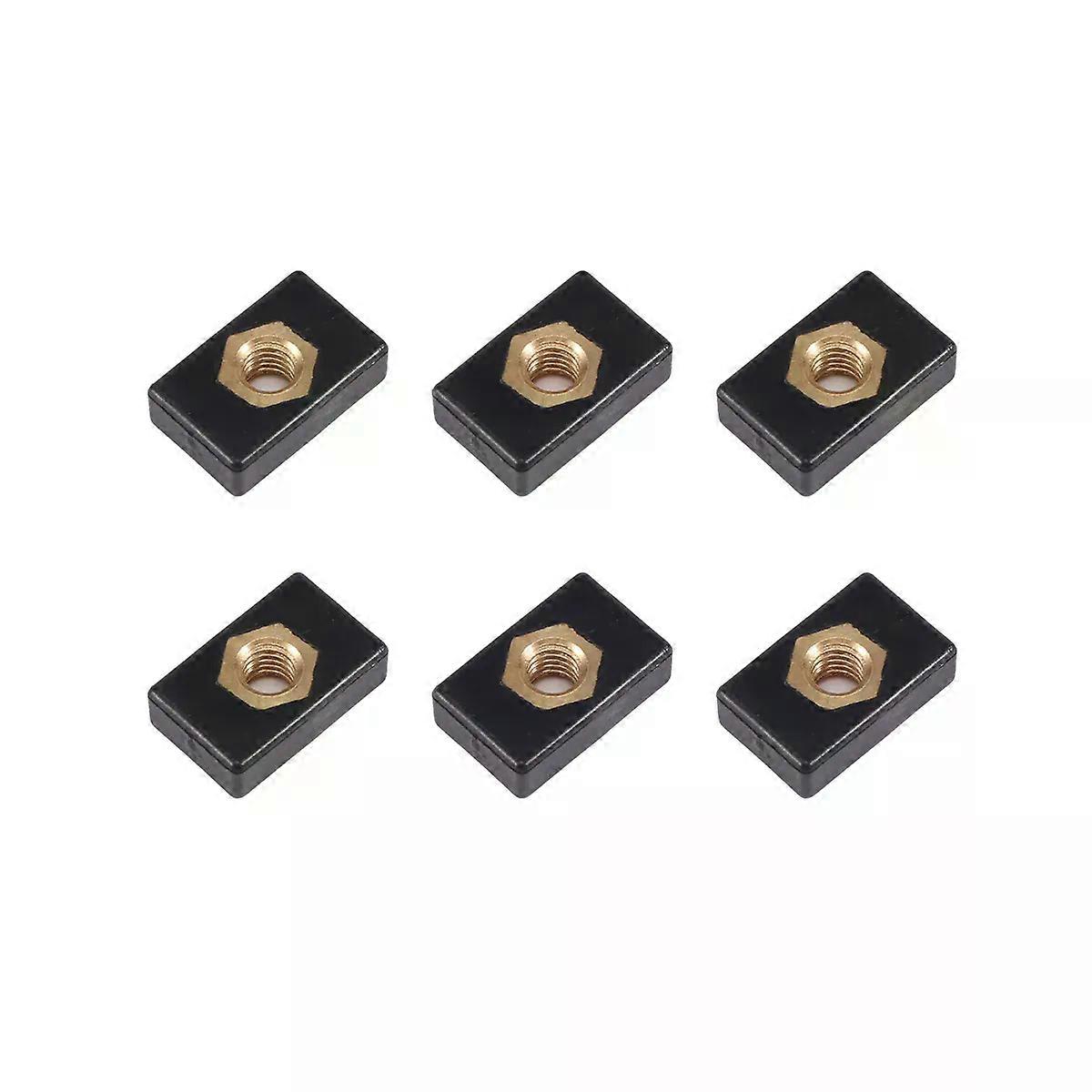 A88M 6Pcs M6 Copper Sliding Nut Side Mount Slide Track Rail Fishing Rod Pole Holder Mounting Base for Kayak Boat Canoe