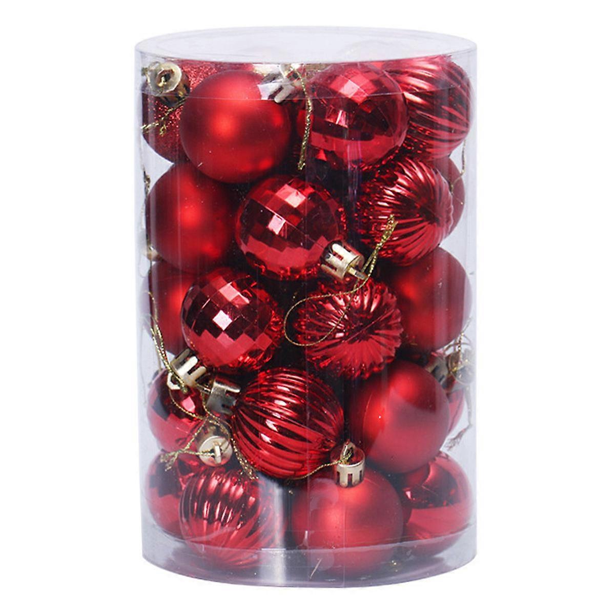 Christmas Ornament Set for Tree Decoration Including 34 Red Pieces