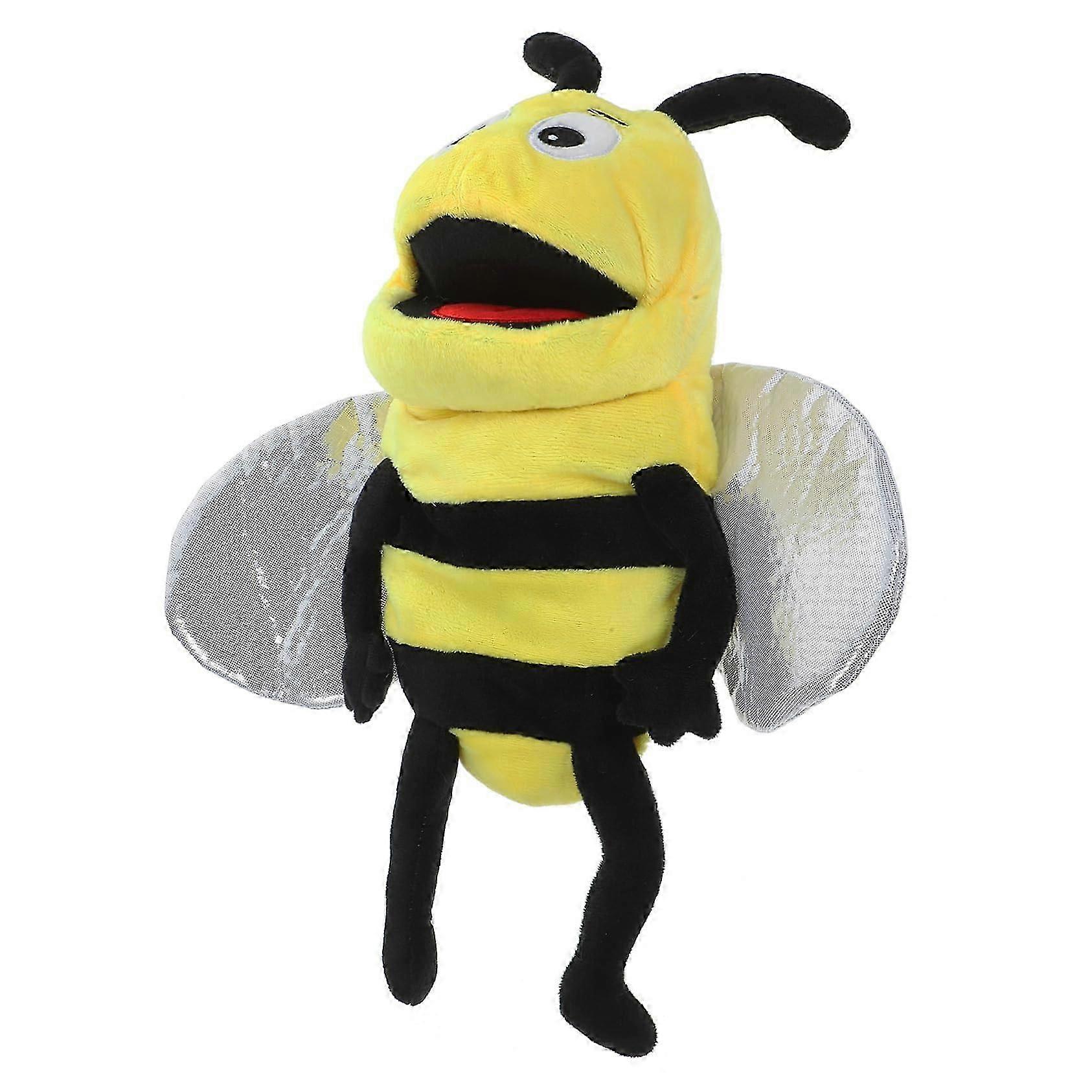 Hand puppet bee made of plush, interactive cartoon insect hand puppet for storytelling for adults, quality for creative roleplaying.