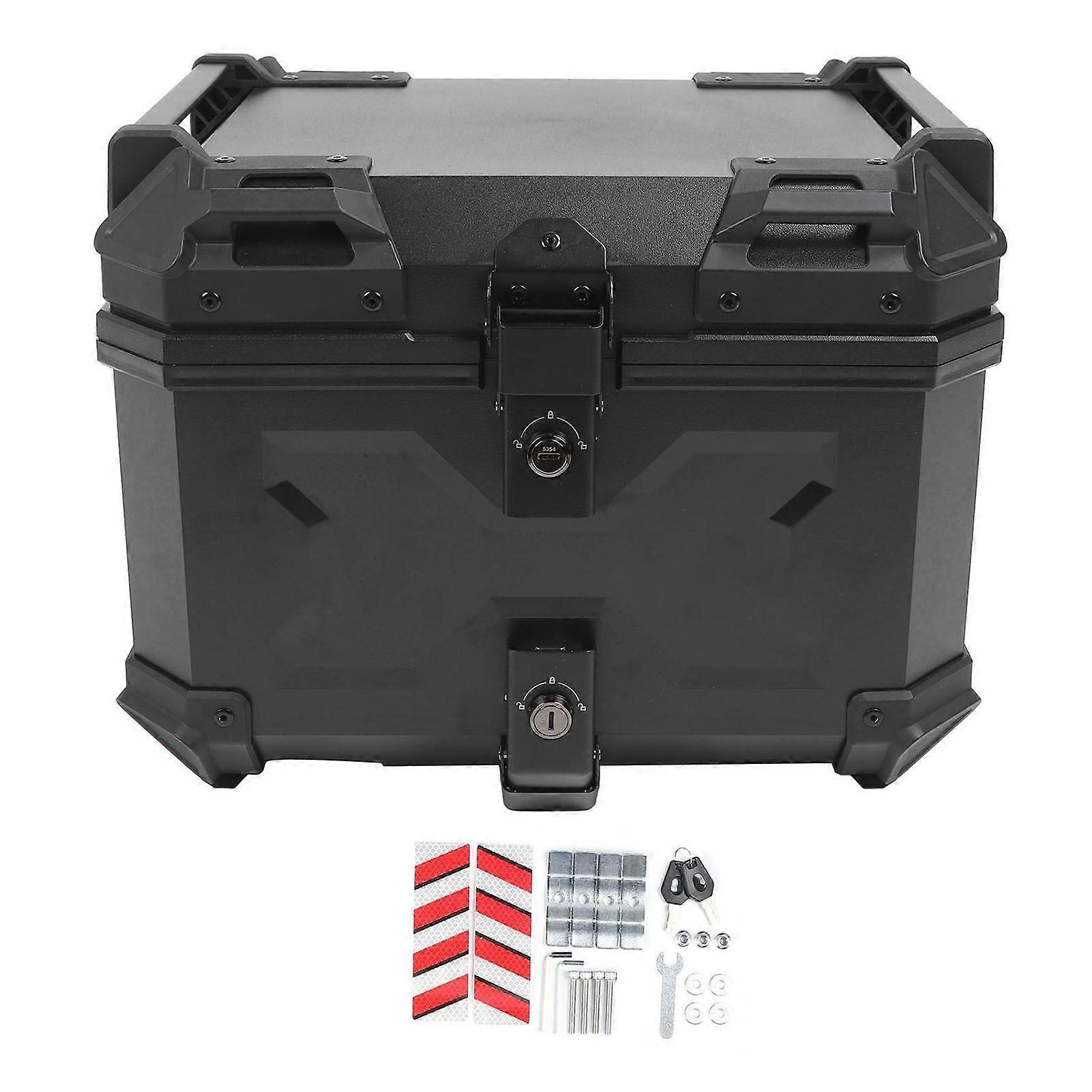 45L Motorcycle Top Box Universal Waterproofing Rear Luggage Storage Tool Cases Trunk Tour Tail Box with Quick Release Plate