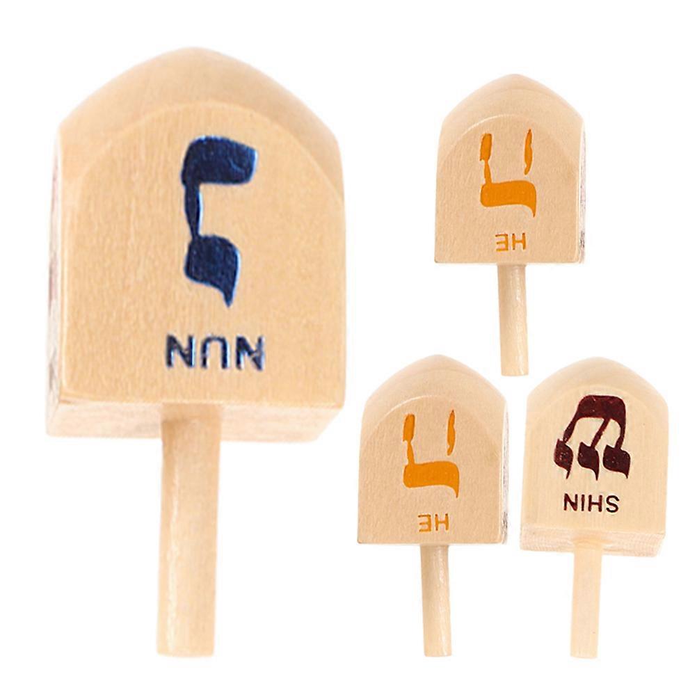 Wood Hanukkah Top for Kids Playing Classic 16Pcs Set Assorted Colors