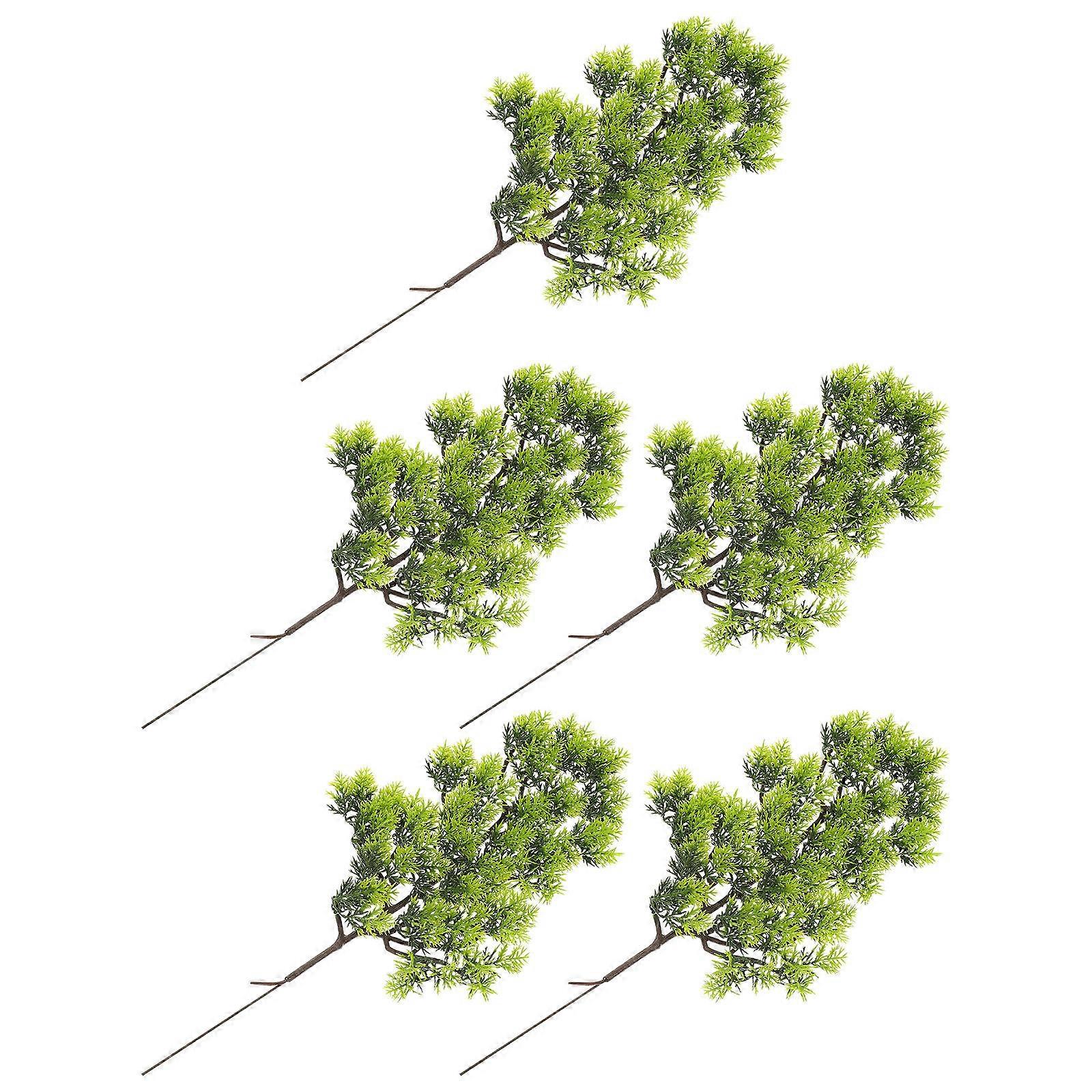 Simulated Pine Branches Artificial Leaves for Ornament 15Pcs Green