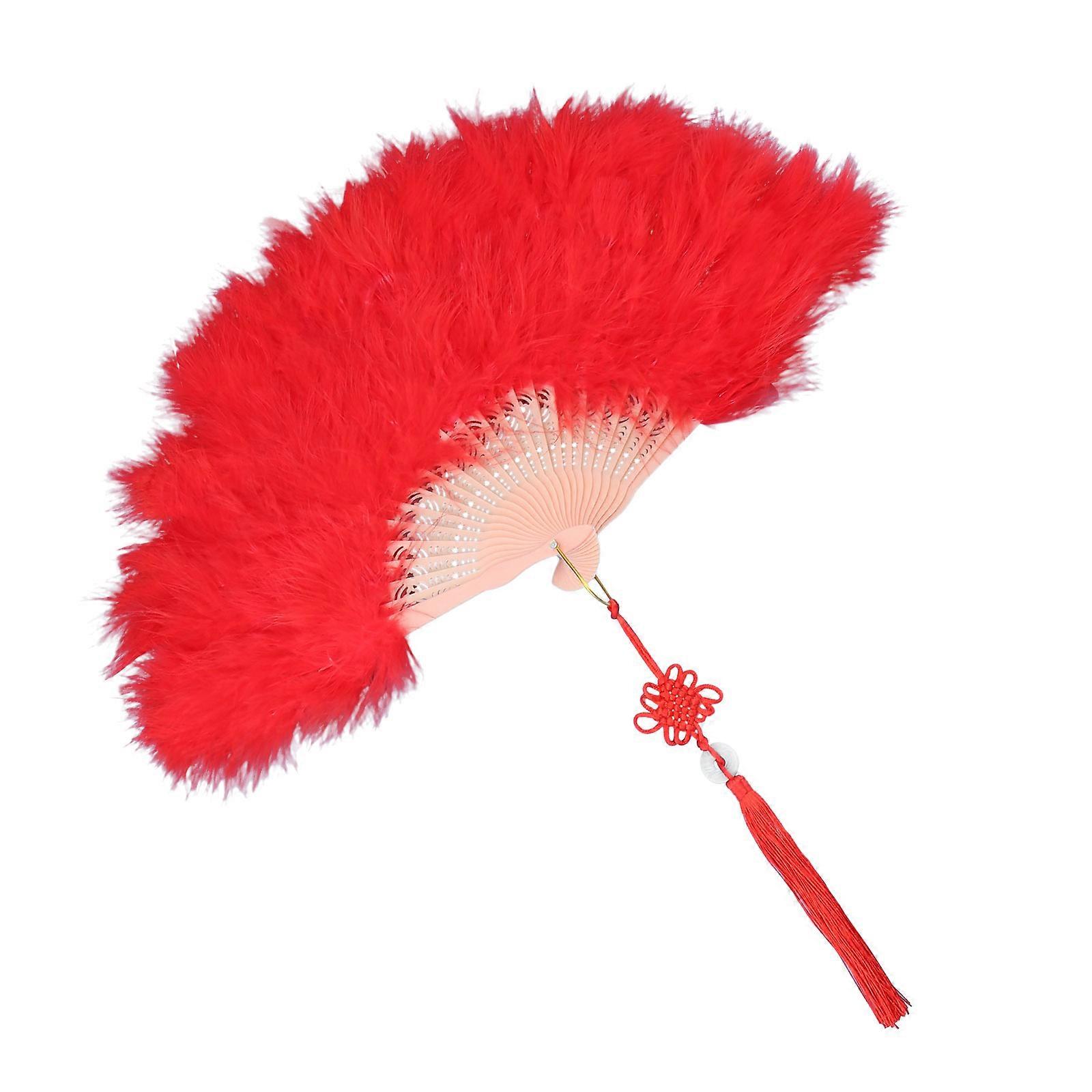 Stage Performance Fan Fan Dance Accessory in Red 2Pcs