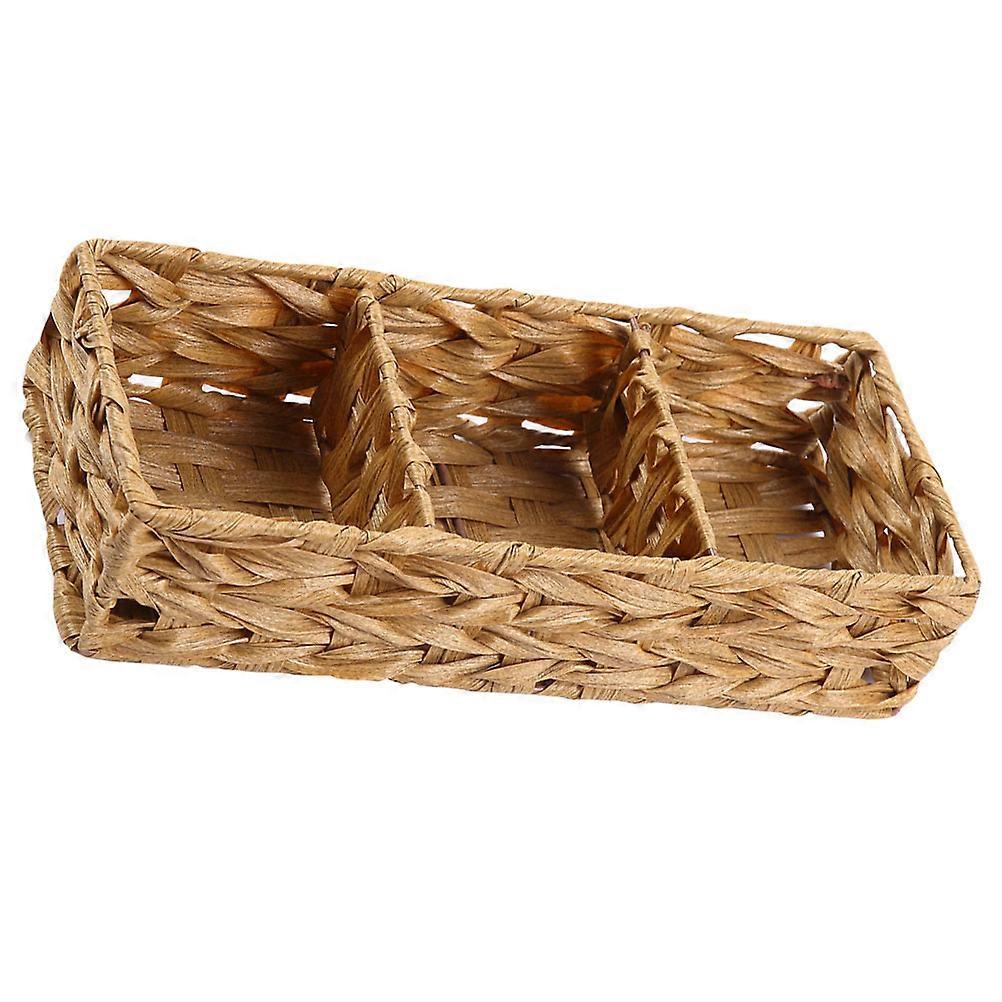 3Pcs Decorative Woven Storage Basket for Cosmetics Organization