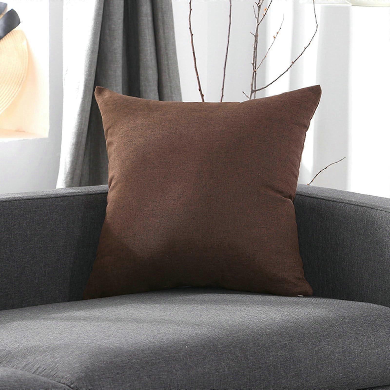 Pillow Case Cover 40x40cm Brown Solid Color For Living Room