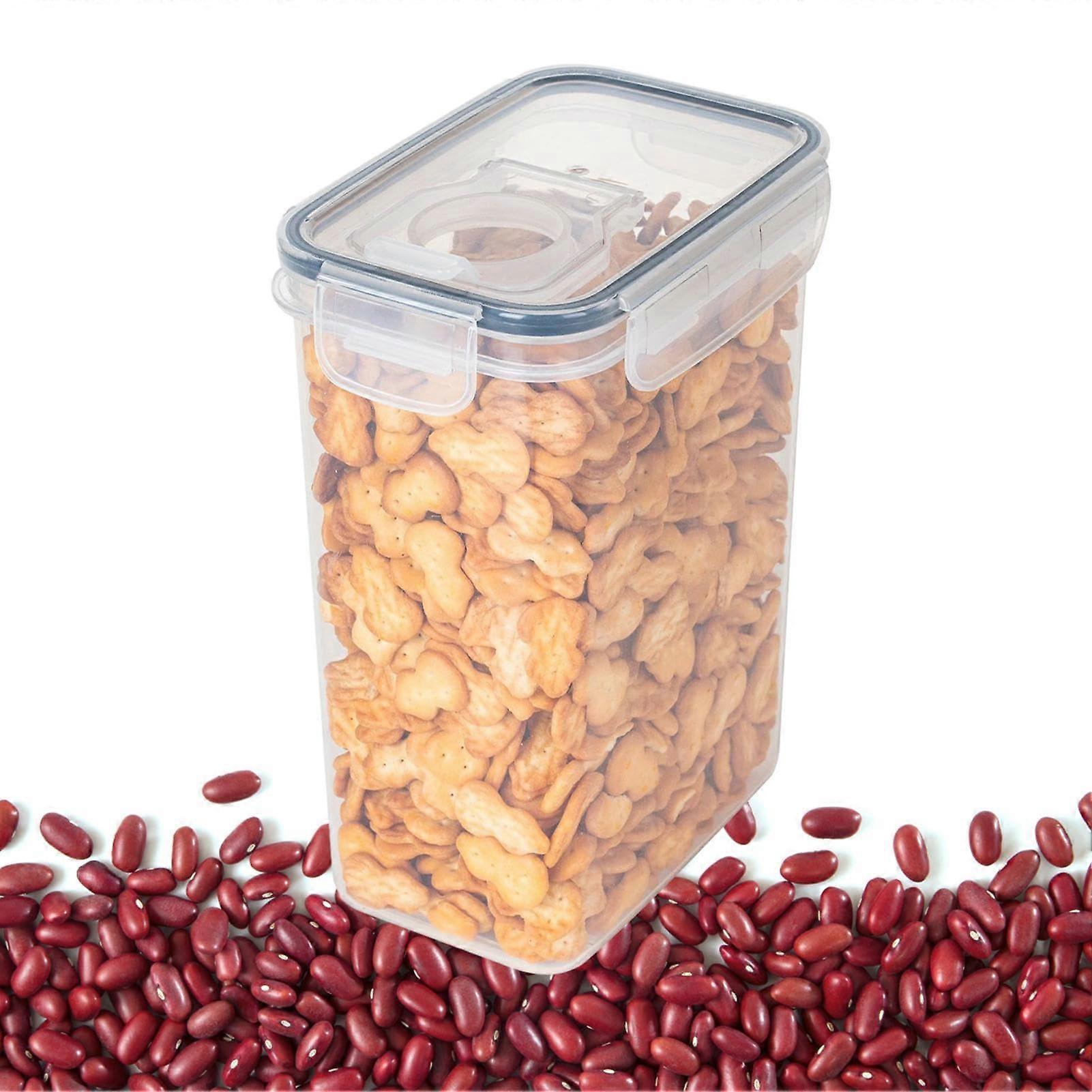 Clear Storage Boxes With Lids, Airtight Dry Food Containers for Kitchen Organization, Cereal and Sugar Dispenser, Transparent Design