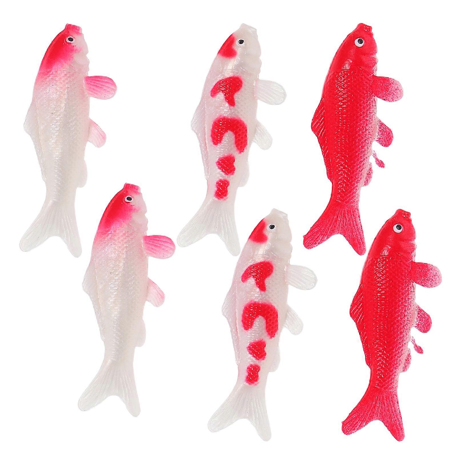 Mini Koi Fish Figurines For Aquarium Decoration In Assorted Color With 4.50X1.50X1.50CM Low Maintenance 24Pcs