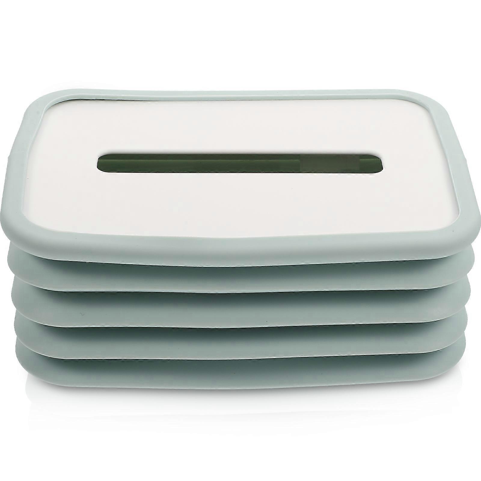 Multi-Use Tissue Box 5Pcs Portable Decorative Storage For Car Café And Tea .9X5.3X21.7In