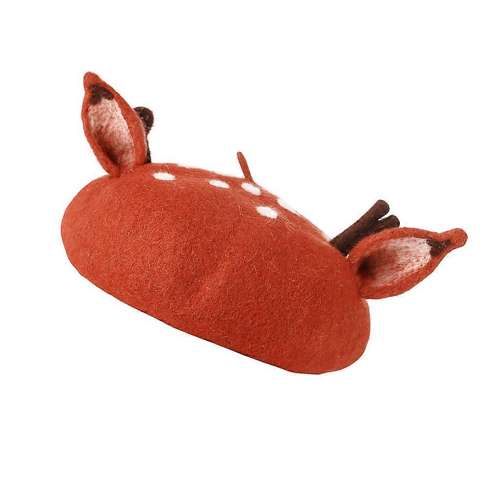 Women Winter Beret Wool Antlers Ear Soft Headdress for 10Pcs Wear
