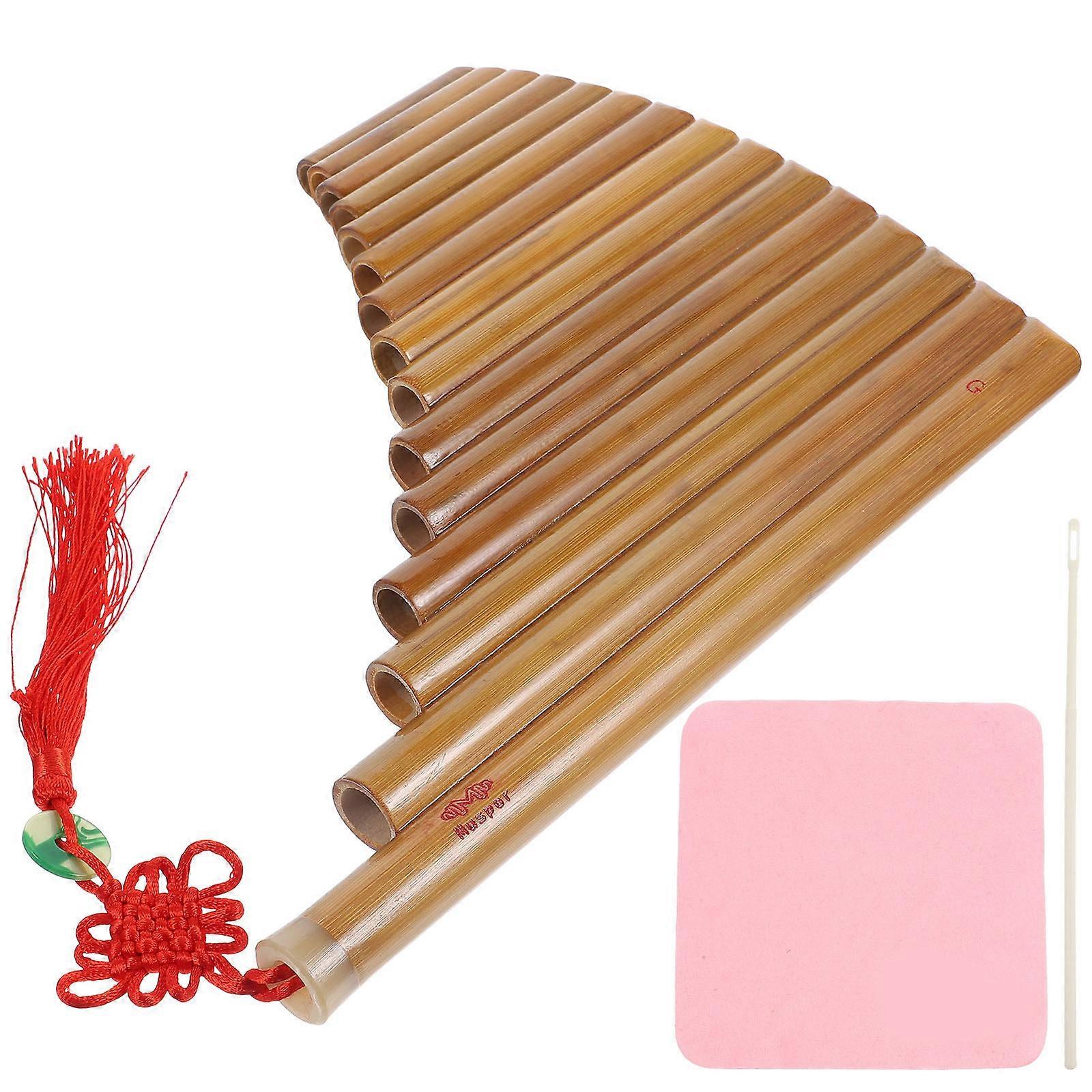 Traditional Pan Flute Panpipe for Educational Use 3Pcs Portable Brown