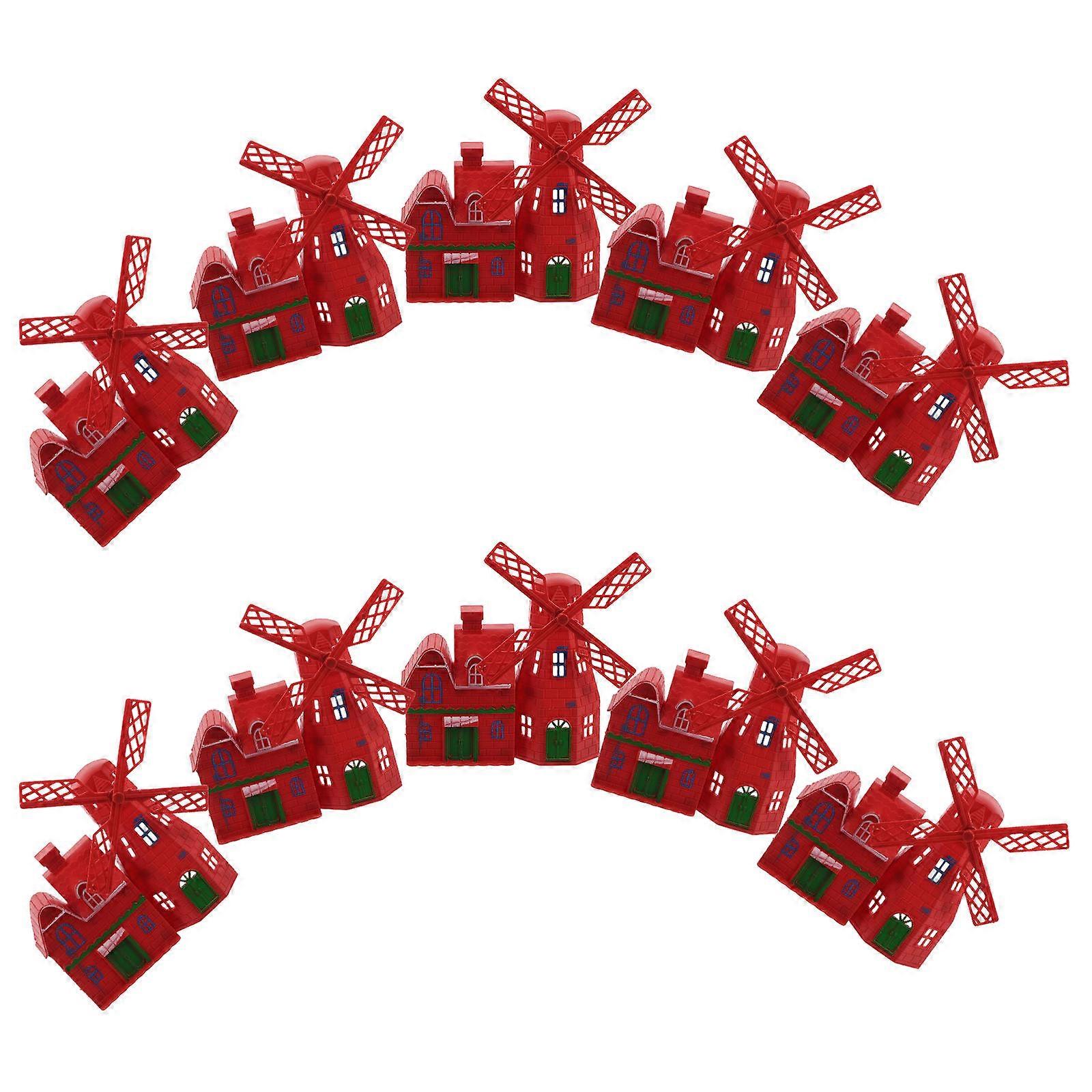 Farmhouse Shelf Decor Mini Windmill Ornament with 20Pcs