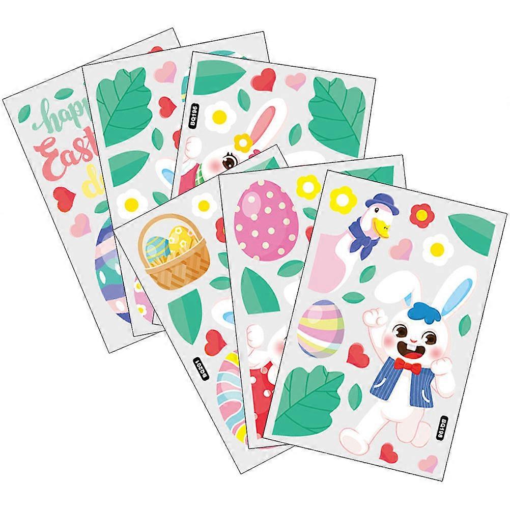 Rectangular Easter Stickers For Glass Windows 30x20cm Multi Color 24 Sheets Ideal For Home Decoration And Easter Parties