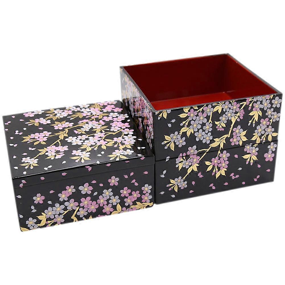 Three Compartment Food Container Bento Box ABS Material Square Shape 16.00X12.50X12.50cm 1Set