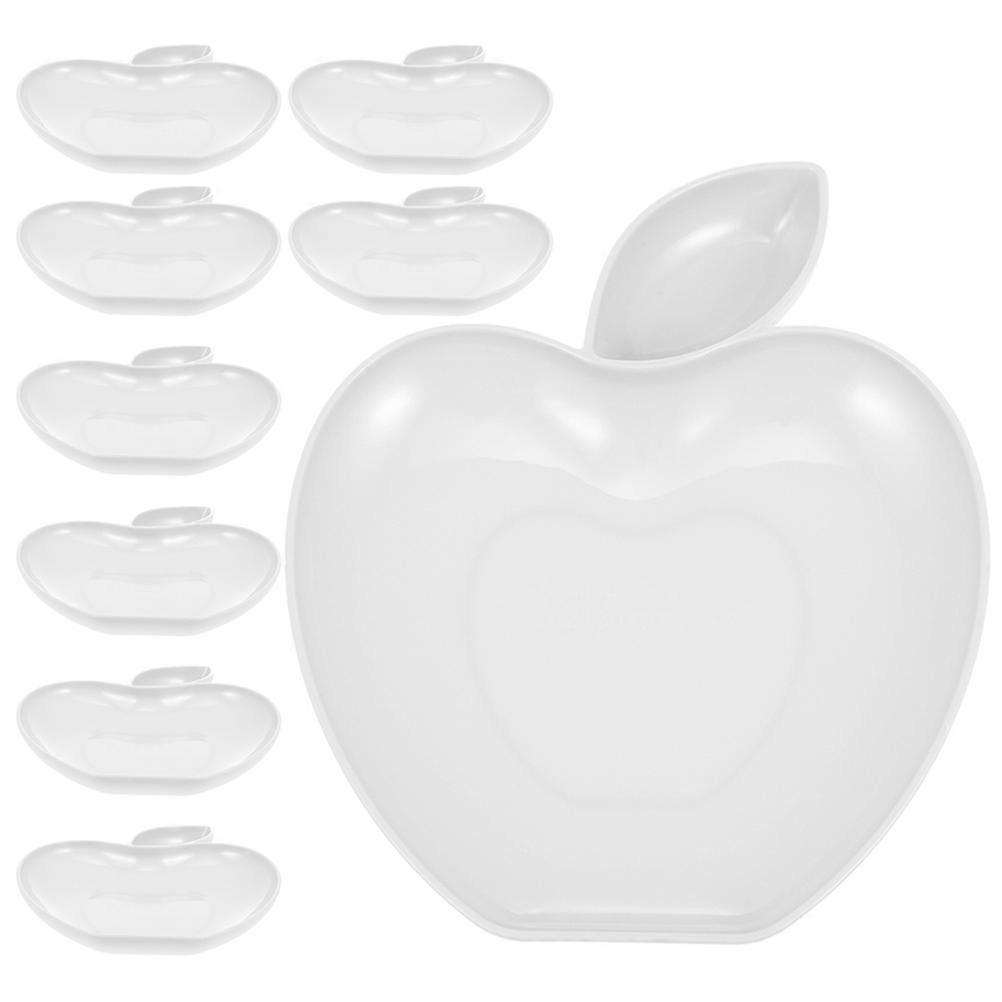 Multi-Function Dumpling Dessert Plate For Home Use With Apple Shaped Design White PP Material 8Pcs