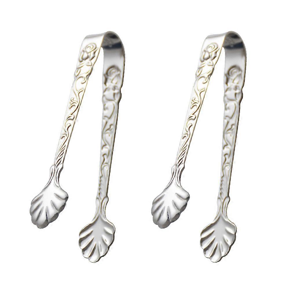 Stainless Steel Ice Cube Clips Mini Serving Tongs for Kitchen 6Pcs