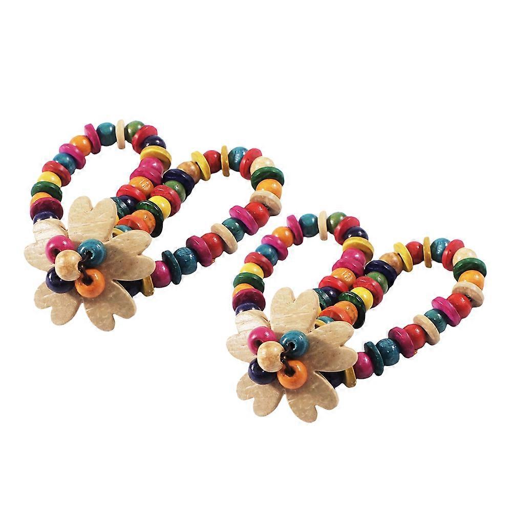 Hand Chain Weaving Bracelet for Women 4Pcs Colorful Coconut Shell Wrist Accessory